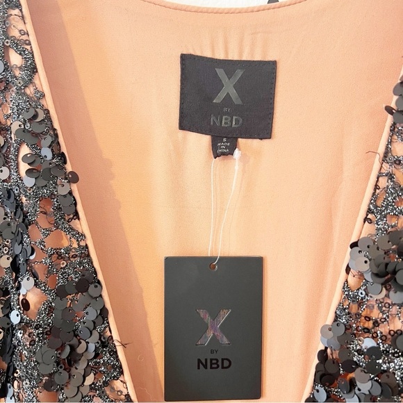 NBD Ice Melts Lace Maxi Dress Black Sequin Gown Revolve Size Small S NWT - Picture 3 of 8